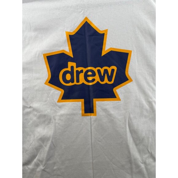 Drew House Long Sleeve Shirt Pocket & Maple Leaf Graphic White Size Small NWT - Picture 9 of 10